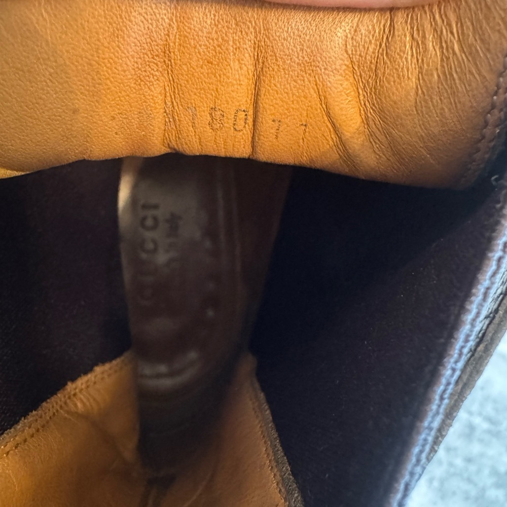 Gucci Mens Brown Leather Ankle Boots Mens size 12 (U.S.).  Italy size 11. - Picture 8 of 9